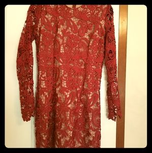 Lace red dress